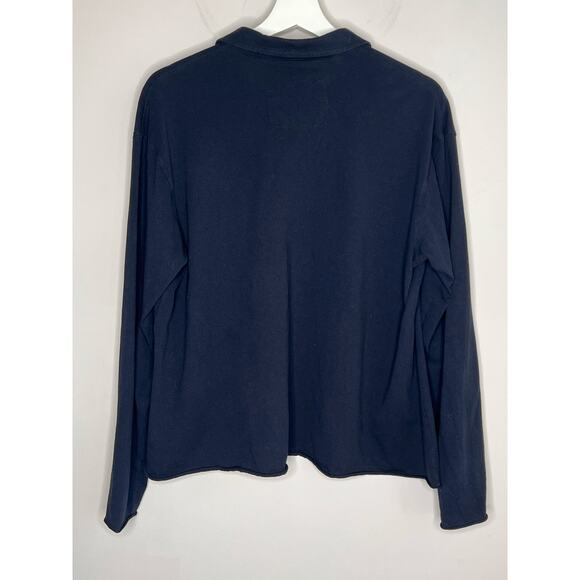 Frank Eileen Patrick 100% Cotton Popover Henley T-Shirt Navy Women's Size M - Picture 8 of 8